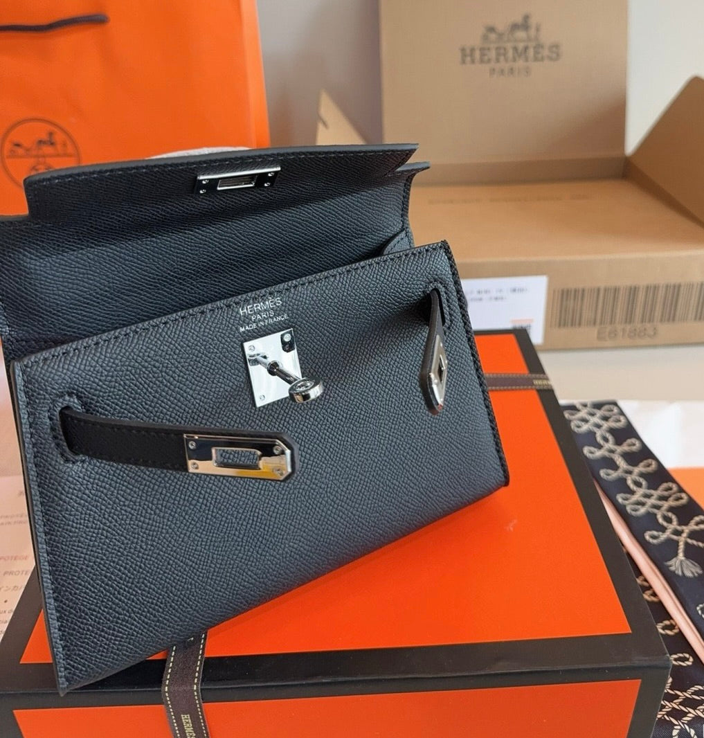 HERMES Hermès Kelly Sellier 20 Epsom Palladium Hardware✨ - onlinechics.com