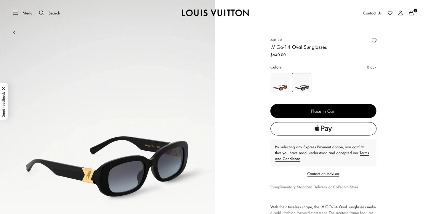 Louis Vuitton Z3013U LV Go-14 Oval Sunglasses ✨.