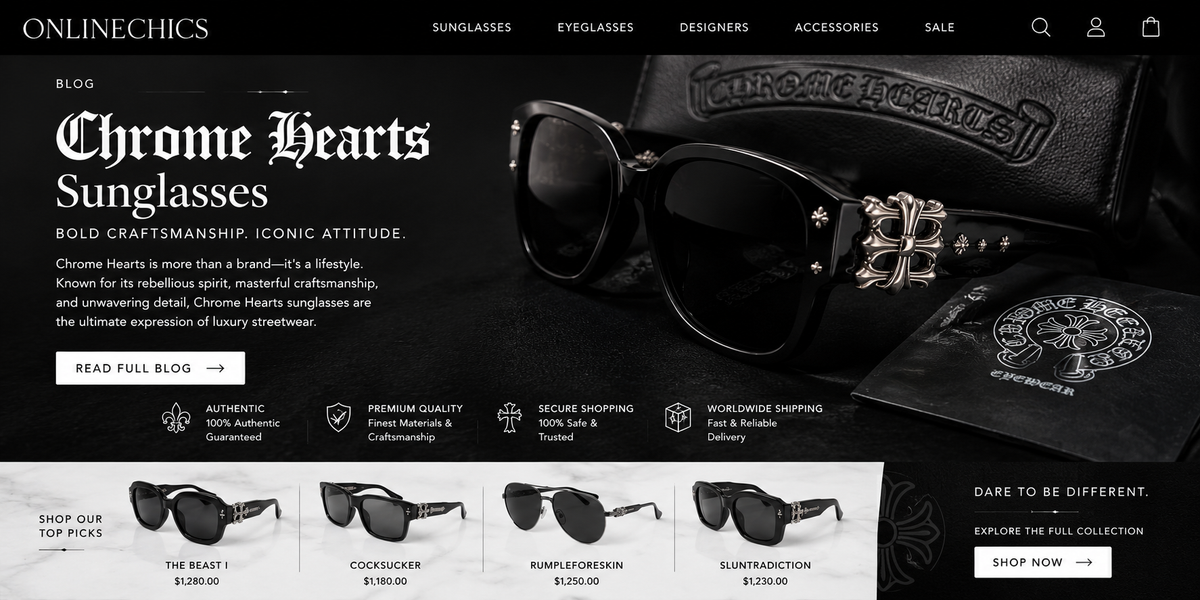 Chrome Hearts Sunglasses at OnlineChics: Bold Luxury Eyewear for Men & Women