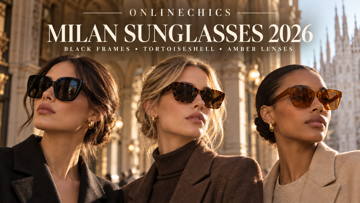 Milan Fashion Week Sunglasses 2026: Oversized Black Frames, Tortoiseshell Classics and Amber Lenses