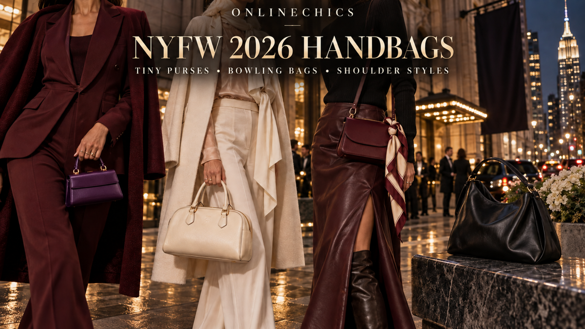 NYFW 2026 Celebrity Handbags: Tiny Purses, Vintage Bowling Bags and Roomy Shoulder Styles
