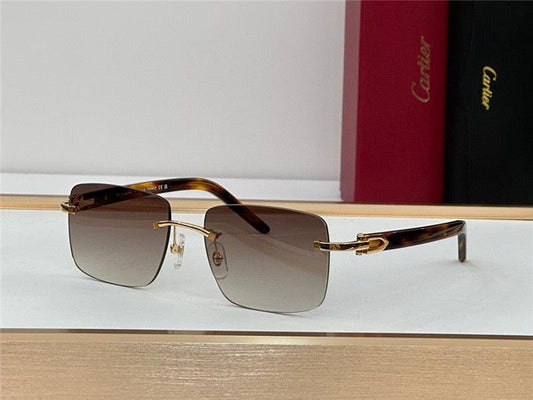 CARTIER Lens Buffalo Horn 60MM-140MM Men's Sunglasses CT0031RS 001 ✨ - buyonlinebehappy