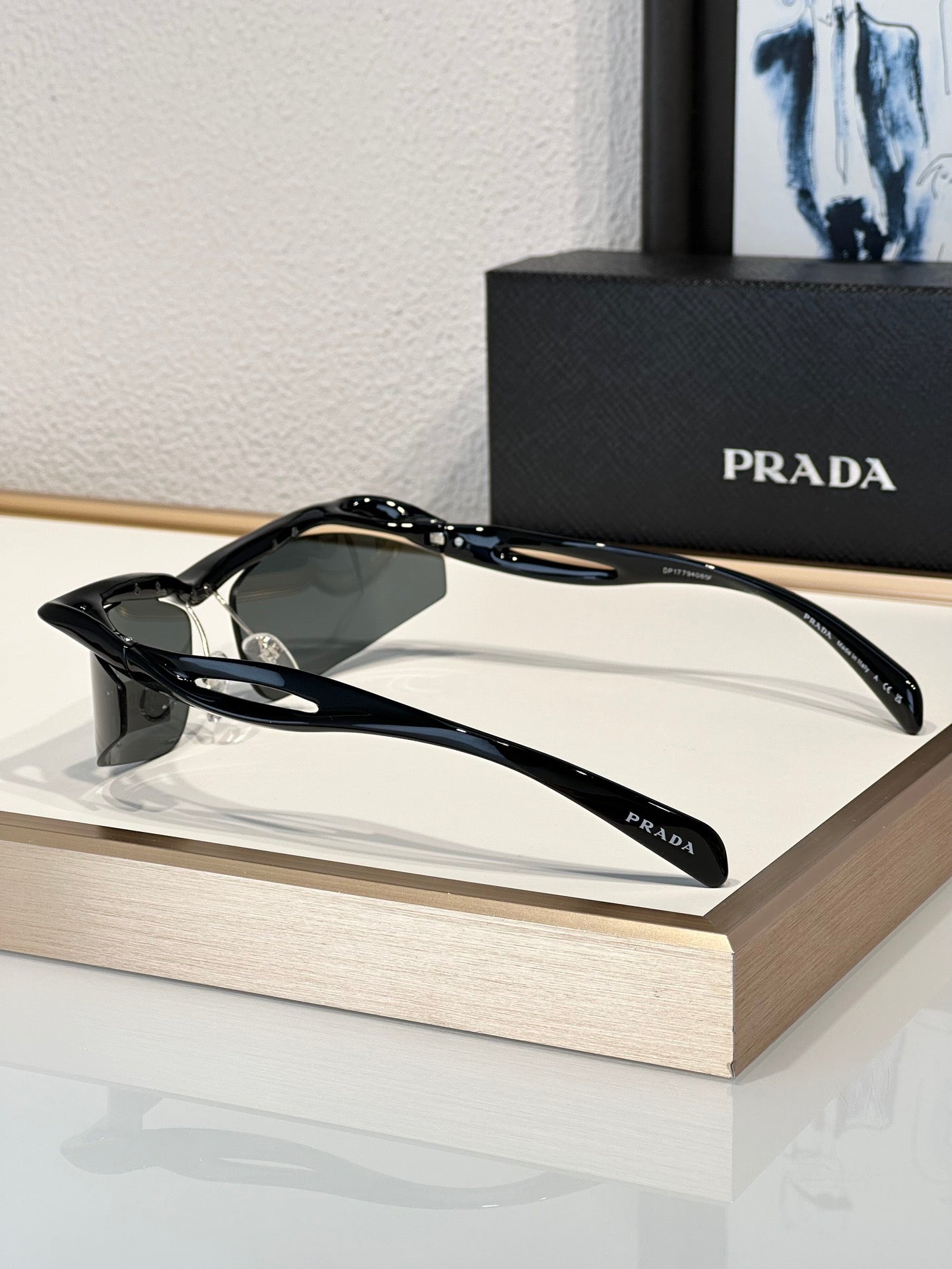 PRADA PR A25S (1AB5S0)- BLACK-PEACH-GREEN | SUNGLASSES Unisex  🟥 - buyonlinebehappy