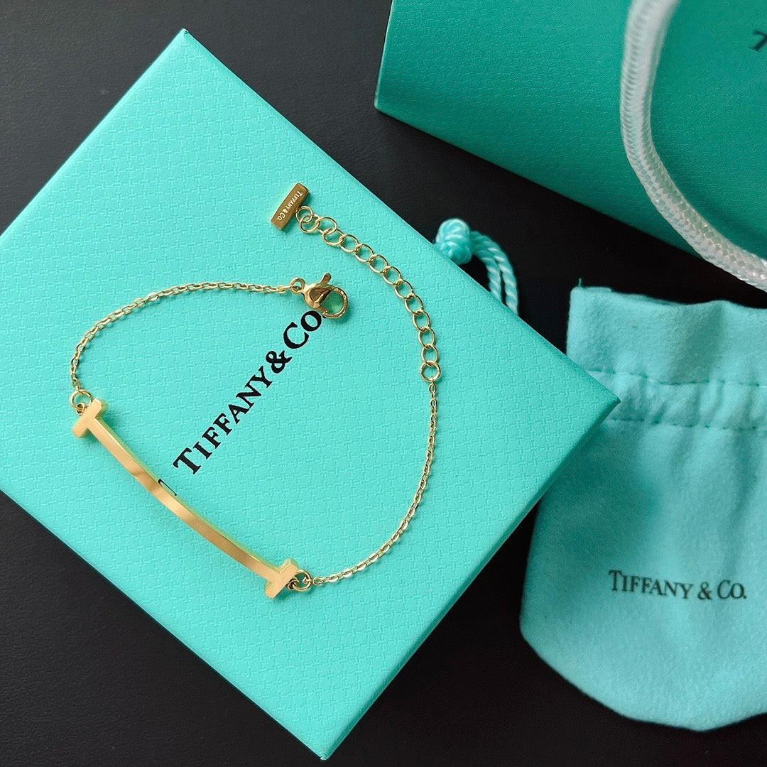 Tiffany&Co 18k gold plated Smile Pendant Necklace Bracelet Earring double row hinged White Rose Yellow gold 3 models with box