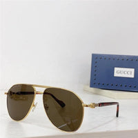 GUCCI GG1220S Gold-Gold-Brown Unisex Clear Sunglasses ✨