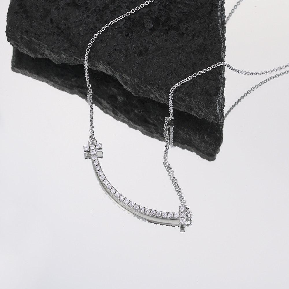 Tiffany&Co 18k gold plated Smile Pendant Necklace Bracelet Earring double row hinged White Rose Yellow gold 3 models with box - buyonlinebehappy