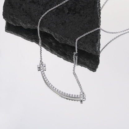 Tiffany&Co 18k gold plated Smile Pendant Necklace Bracelet Earring double row hinged White Rose Yellow gold 3 models with box - buyonlinebehappy