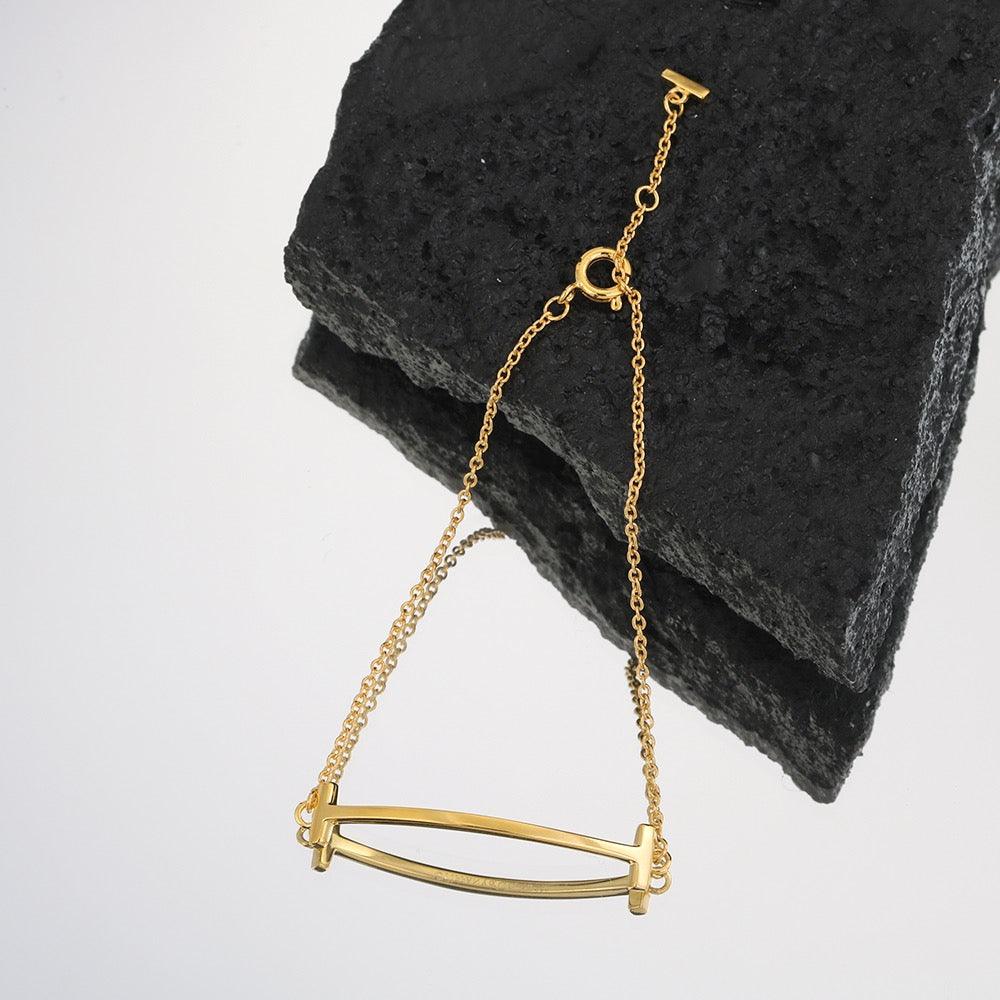 Tiffany&Co 18k gold plated Smile Pendant Necklace Bracelet Earring double row hinged White Rose Yellow gold 3 models with box - buyonlinebehappy