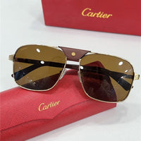 CARTIER SANTOS CT0389S Horn Men's SUNGLASSES 👑