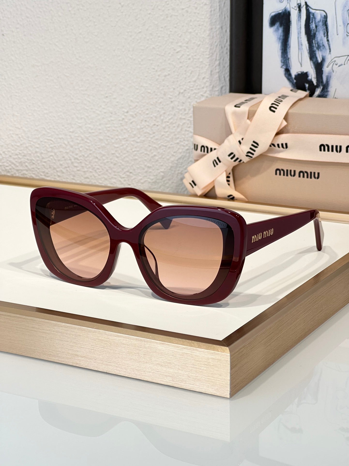 New Season Miu Miu LOGO SMU 06X Women's Sunglasses✨ - buyonlinebehappy