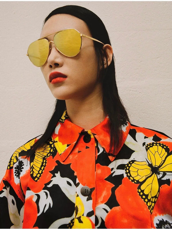 LOEWE Loewe Metal Aviator LW 40067U 30G Unisex Sunglasses ✨