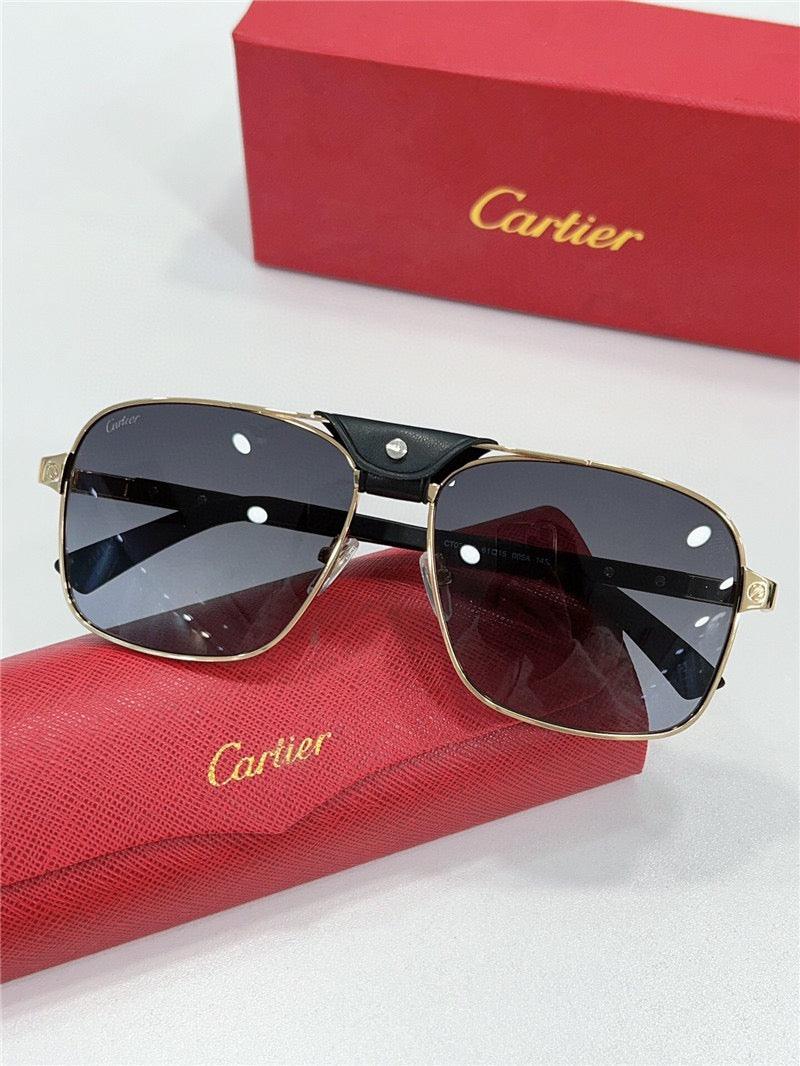 CARTIER SANTOS CT0389S Horn Men's SUNGLASSES 👑 - buyonlinebehappy