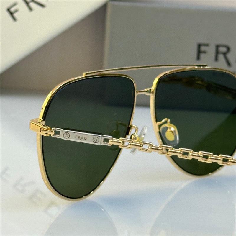 FRED MEN SUNGLASSES 40051U GOLD 24k PLATED FRAME HIGH QUALITY WITH LENS ✨ - buyonlinebehappy