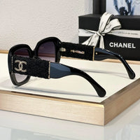 CHANEL 5512 Square Sunglasses Acetate & Tweed Black & Gold frame 6 Colors ✨