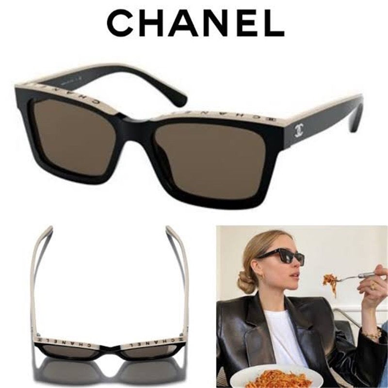 2024 Chanel CH5417 - Black/Beige Women's Acetate Sunglasses ✨ - buyonlinebehappy