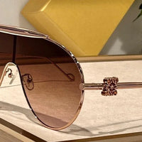New Season LOEWE Spoiler aviator mask glasses in metal 40111U ✨