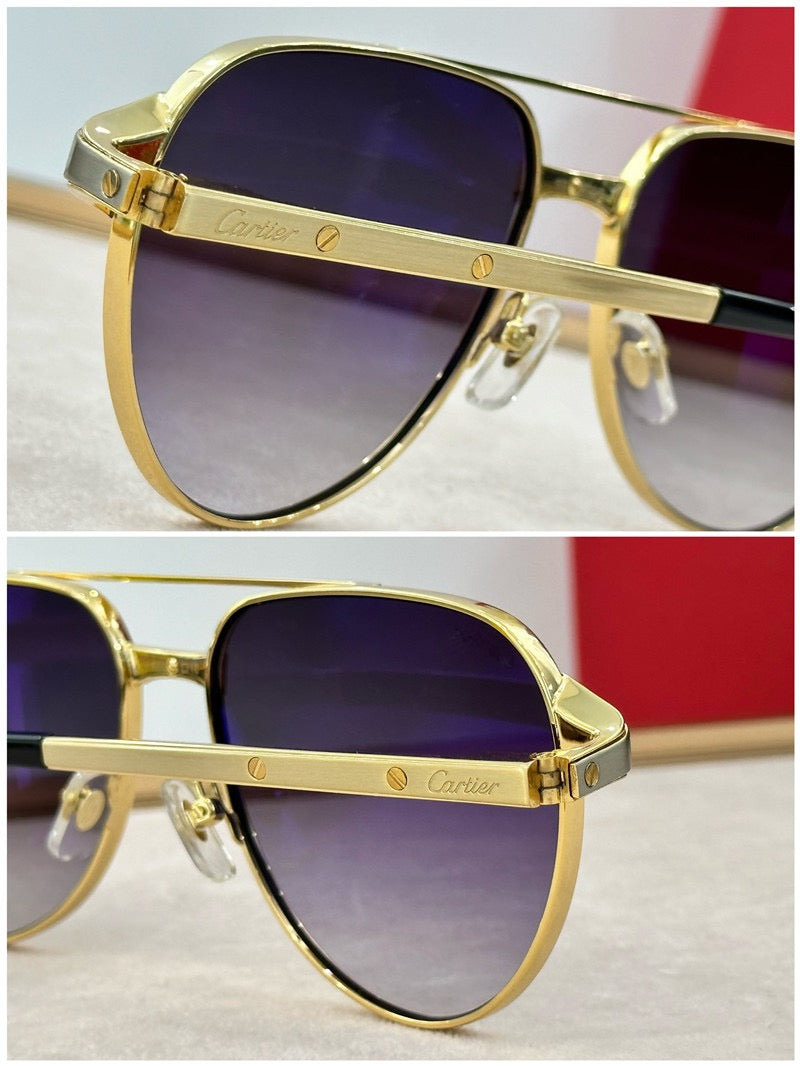 Cartier Exception POLARISED CT0425S 001 Sunglasses Pilot 59-16-140 ✨ - buyonlinebehappy