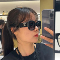 CHANEL 5512 Square Sunglasses Acetate & Tweed Black & Gold frame 6 Colors ✨