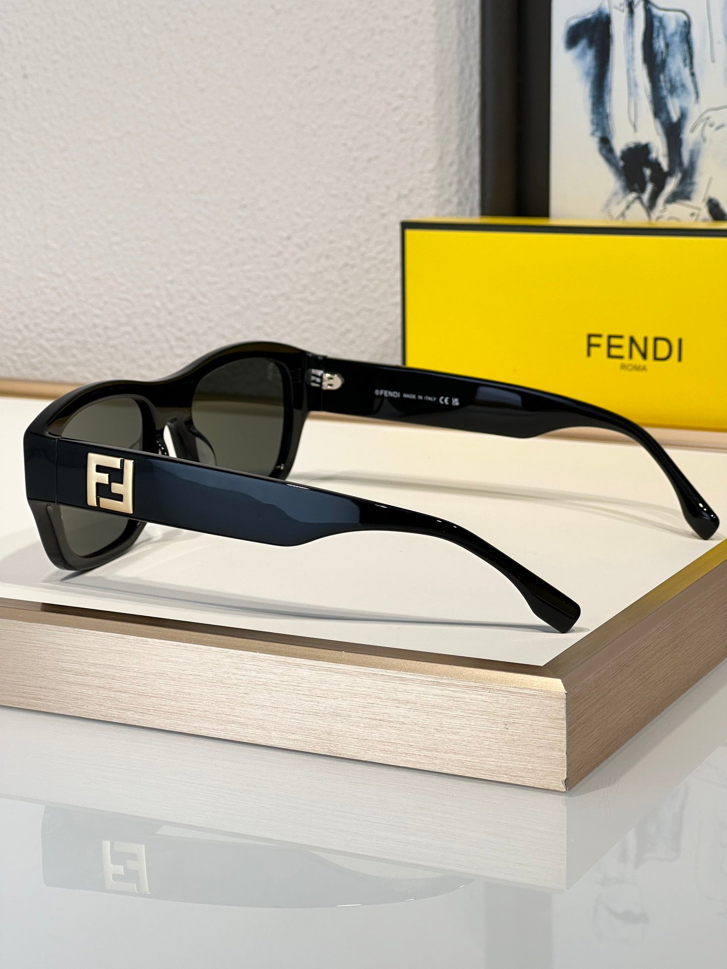 FENDI Men's FF Logo Rectangle Sunglasses✨ - buyonlinebehappy