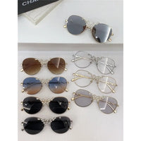 2024 CHANEL Pilot Metal & Strass Sunglasses 9566B 🖤