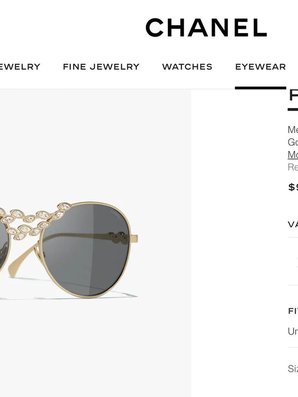2024 CHANEL Pilot Metal & Strass Sunglasses 9566B 🖤
