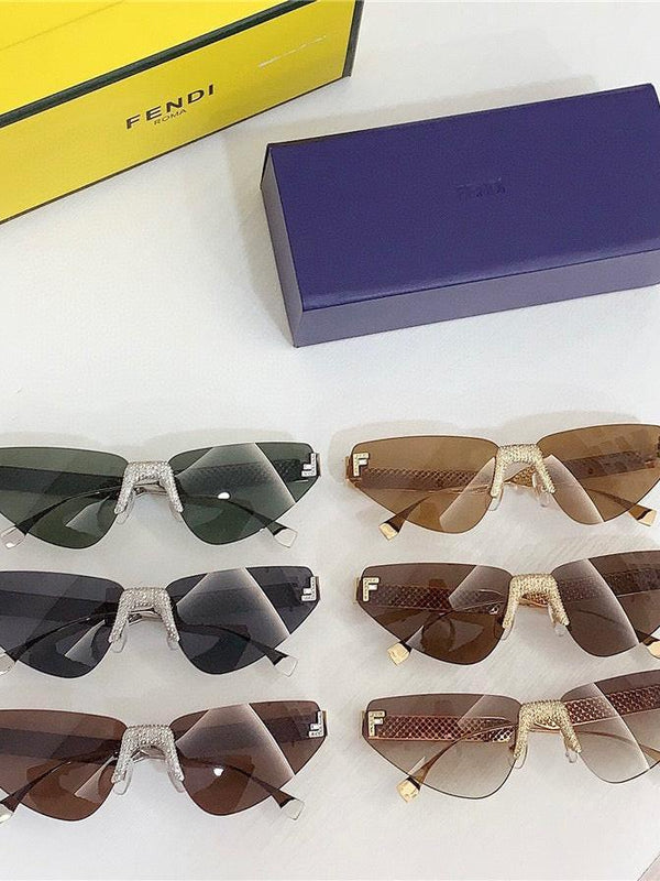 2024 FENDI First Crystal Gold metal Sunglasses 4127US shape Women's✨