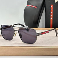 Prada Men's  Black / Silver Grey Lens Aviator 51-18🖤