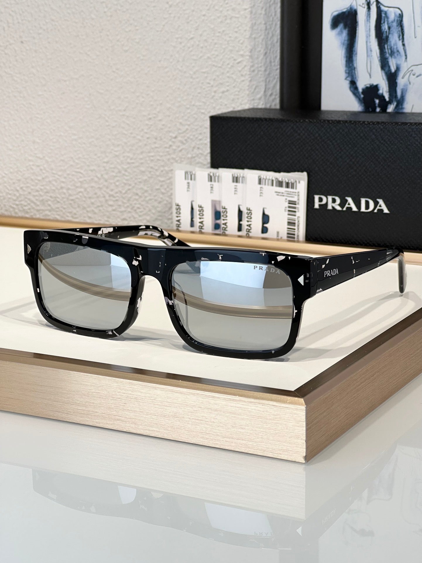 Prada PR A10S Rectangular Brown POLARISED Men's Sunglasses  🟥 - buyonlinebehappy