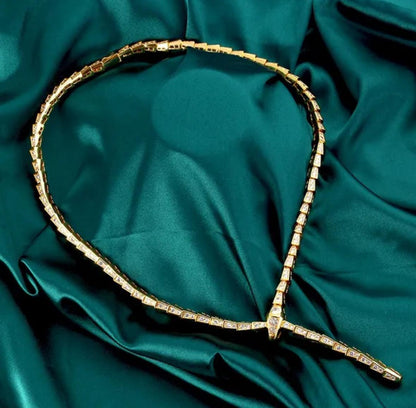 BVLGARI SERPENTI VIPER NECKLACE 18K Gold Plated Women's Jewelry GOLD-ROSE-WHITE ✨ - buyonlinebehappy