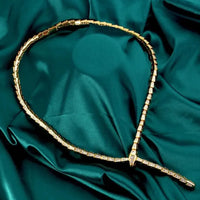 BVLGARI SERPENTI VIPER NECKLACE 18K Gold Plated Women's Jewelry GOLD-ROSE-WHITE  ✨