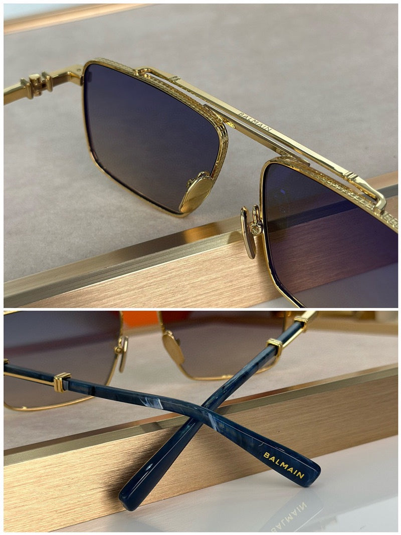 BALMAIN BPS-149C Gold-Silver Sunglasses  ✨ - buyonlinebehappy