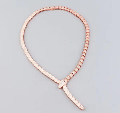 BVLGARI SERPENTI VIPER NECKLACE 18K Gold Plated Women's Jewelry GOLD-ROSE-WHITE ✨ - buyonlinebehappy