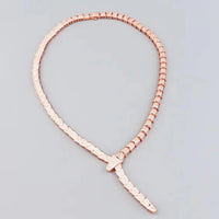 BVLGARI SERPENTI VIPER NECKLACE 18K Gold Plated Women's Jewelry GOLD-ROSE-WHITE  ✨