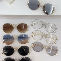 2024 CHANEL Pilot Metal & Strass Sunglasses 9566B 🖤
