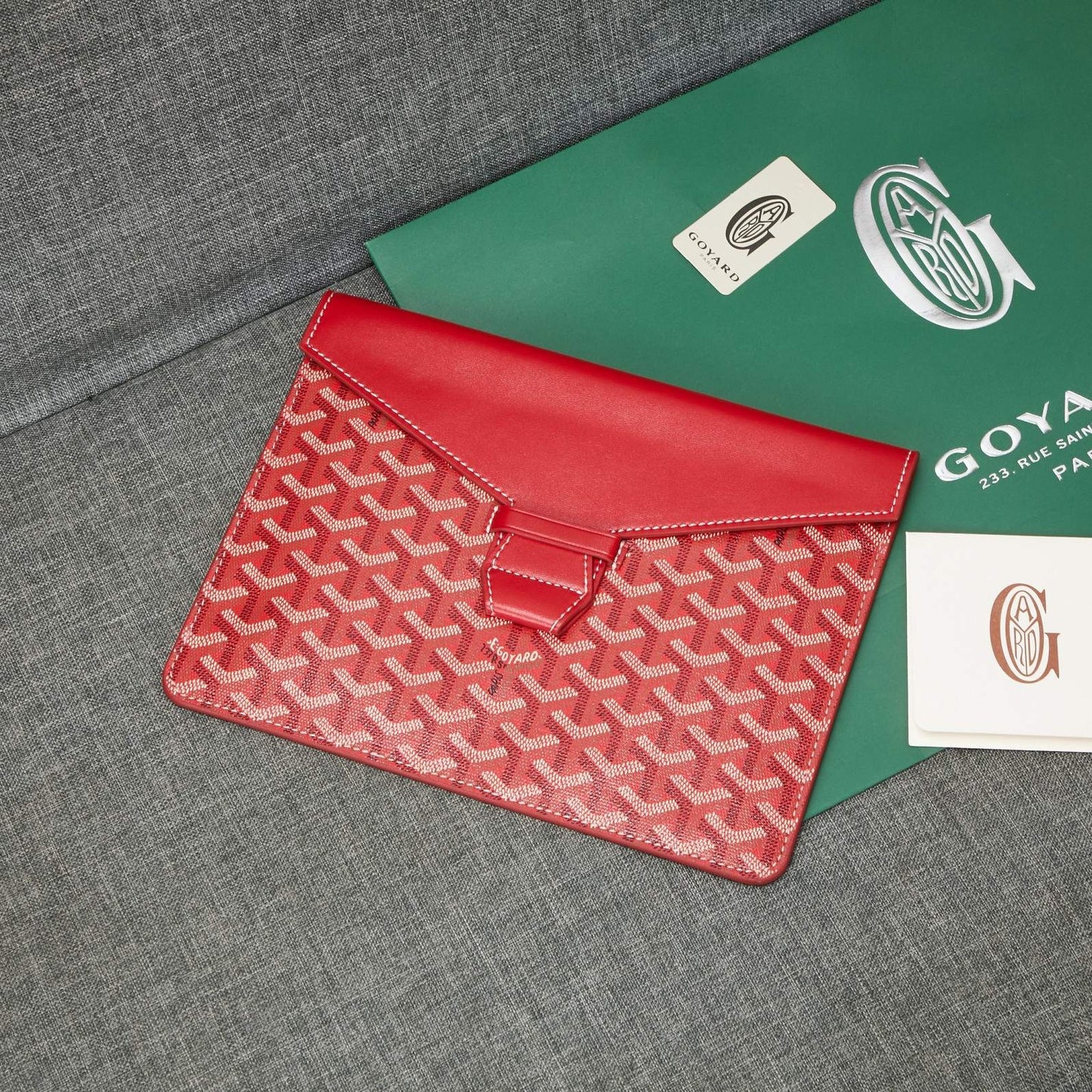 Goyard Camondo 2 Pouch In Goyardine Envelope Canvas Clutch✨ - buyonlinebehappy