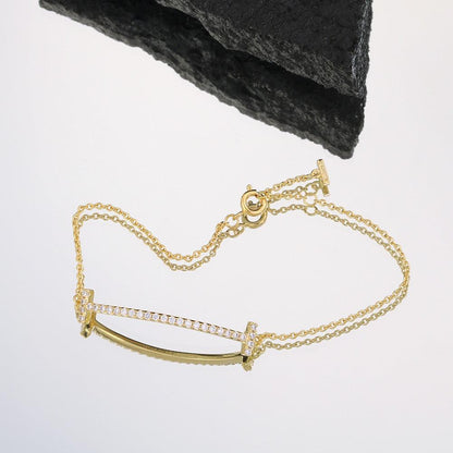 Tiffany&Co 18k gold plated Smile Pendant Necklace Bracelet Earring double row hinged White Rose Yellow gold 3 models with box - buyonlinebehappy