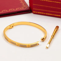 Cartier 18K Gold Plated Jewelry LOVE Bracelet yellow rose silver with Zircon✨