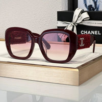 CHANEL 5512 Square Sunglasses Acetate & Tweed Black & Gold frame 6 Colors ✨