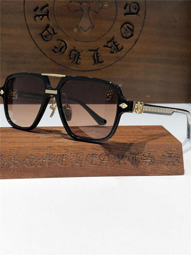 Chrome Hearts Sunglasses 8193 Black-Clear-Silver ✨ - buyonlinebehappy