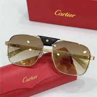 CARTIER SANTOS CT0389S Horn Men's SUNGLASSES 👑
