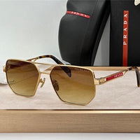 Prada Men's  Black / Silver Grey Lens Aviator 51-18🖤