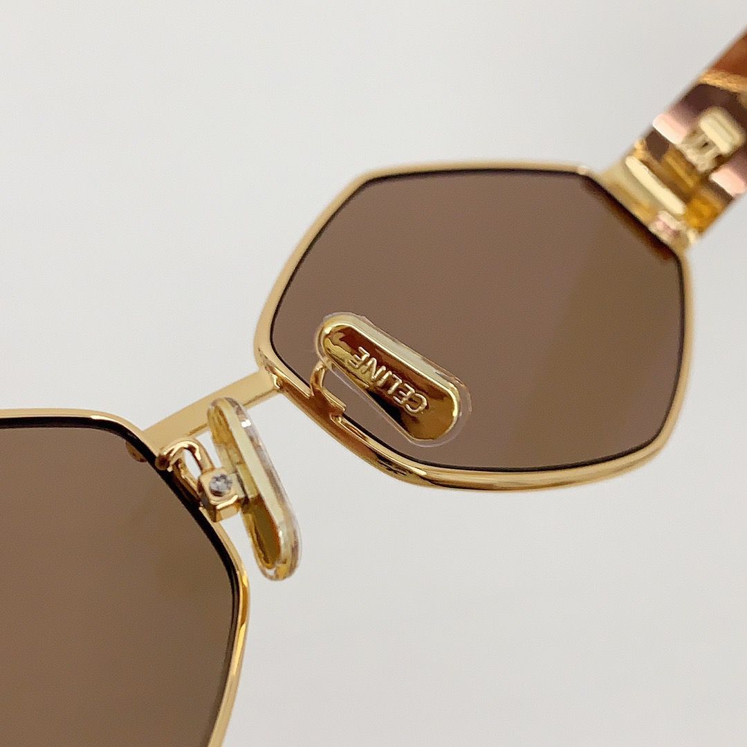 -  CELINE Triomphe hexagon-frame gold-tone and tortoiseshell acetate sunglasses ✨ - buyonlinebehappy