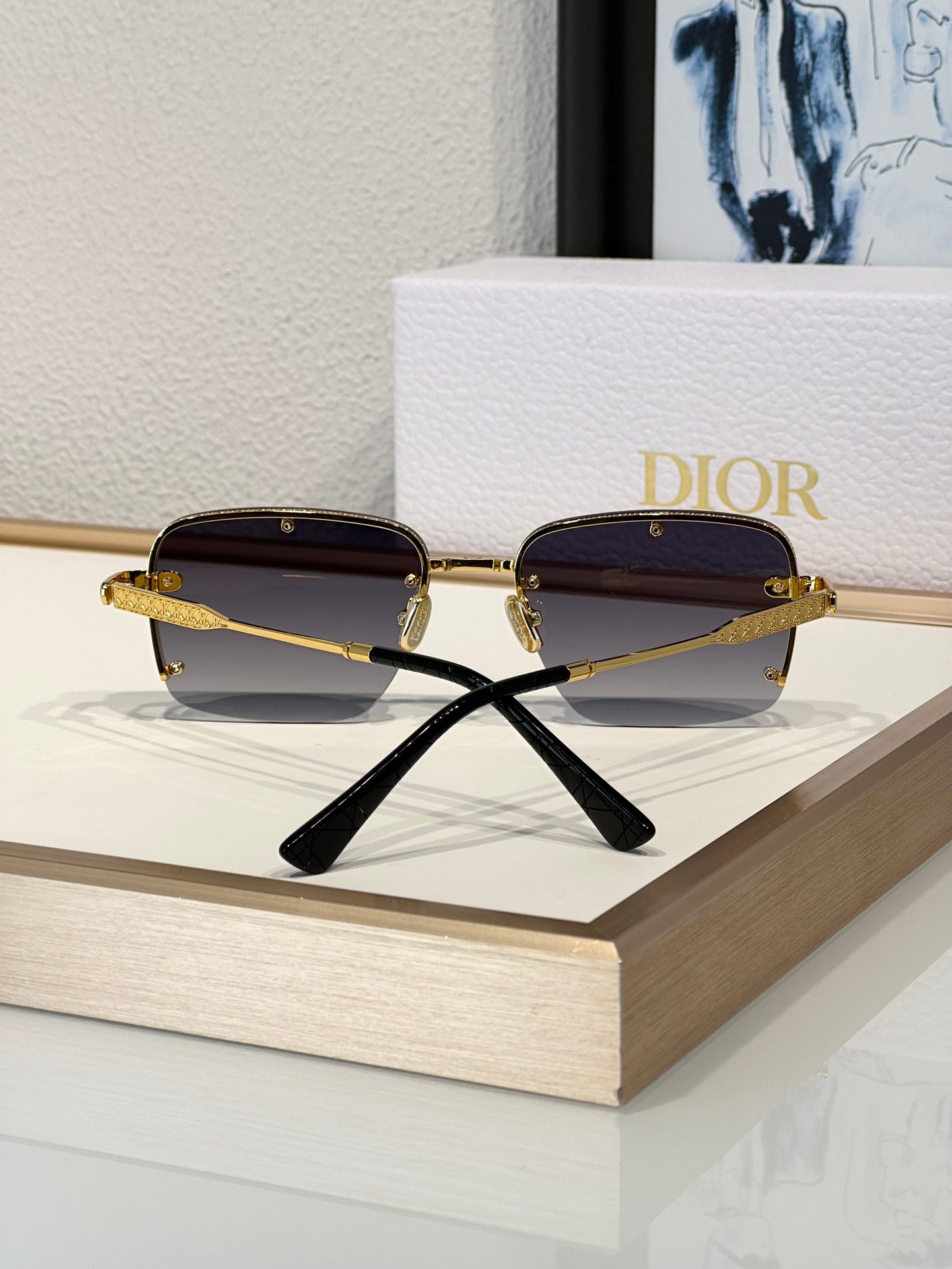 DIOR HOMME NeoDior S4U Mirrored Rectangular Sunglasses✨ - buyonlinebehappy