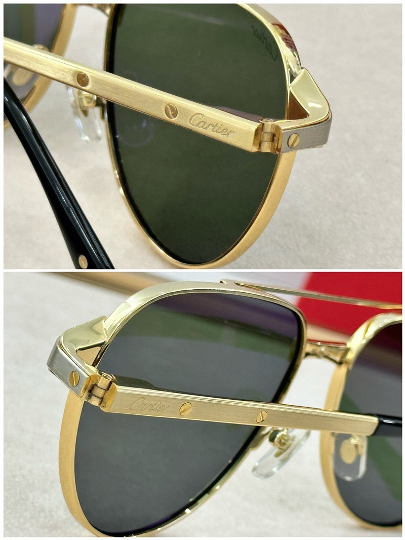 Cartier Exception POLARISED CT0425S 001 Sunglasses Pilot 59-16-140 ✨ - buyonlinebehappy