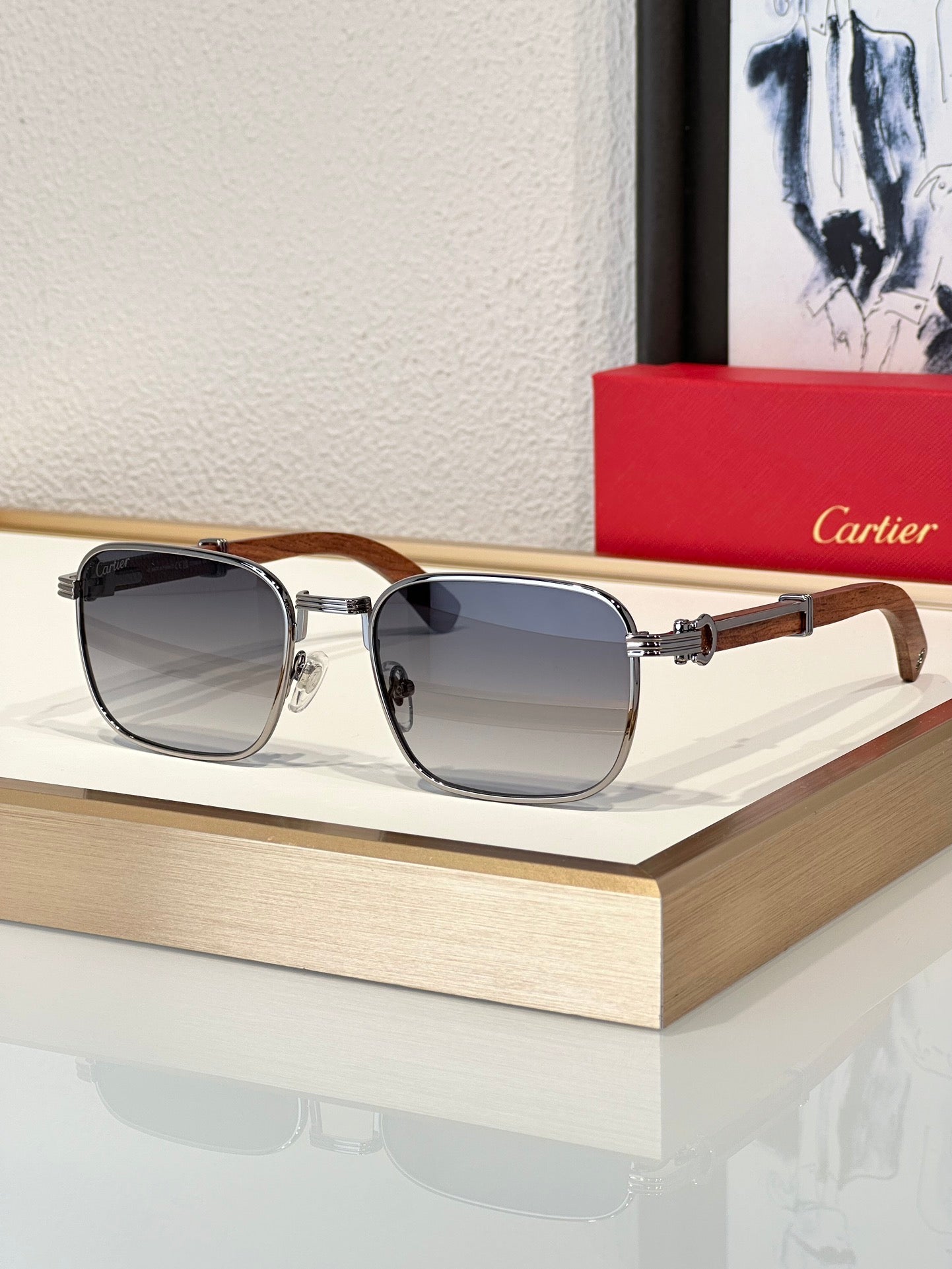 -  Cartier CT 0363S-NV Horn (Gold/Black) / Wood (Gold/Red)  $3495 ✨ - buyonlinebehappy