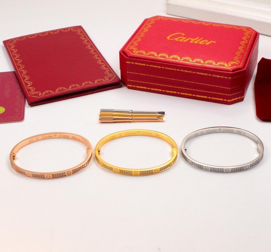 Cartier 18K Gold Plated Jewelry LOVE Bracelet yellow rose silver with Zircon✨ - buyonlinebehappy