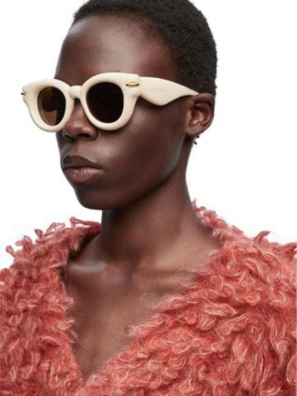 LOEWE Butterfly Inflated Round-Frame Acetate Sunglasses ✨