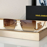 Dolce&Gabbana 2304B Crystal DG Metal Rectangle Women's Sunglasses ✨