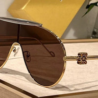 New Season LOEWE Spoiler aviator mask glasses in metal 40111U ✨