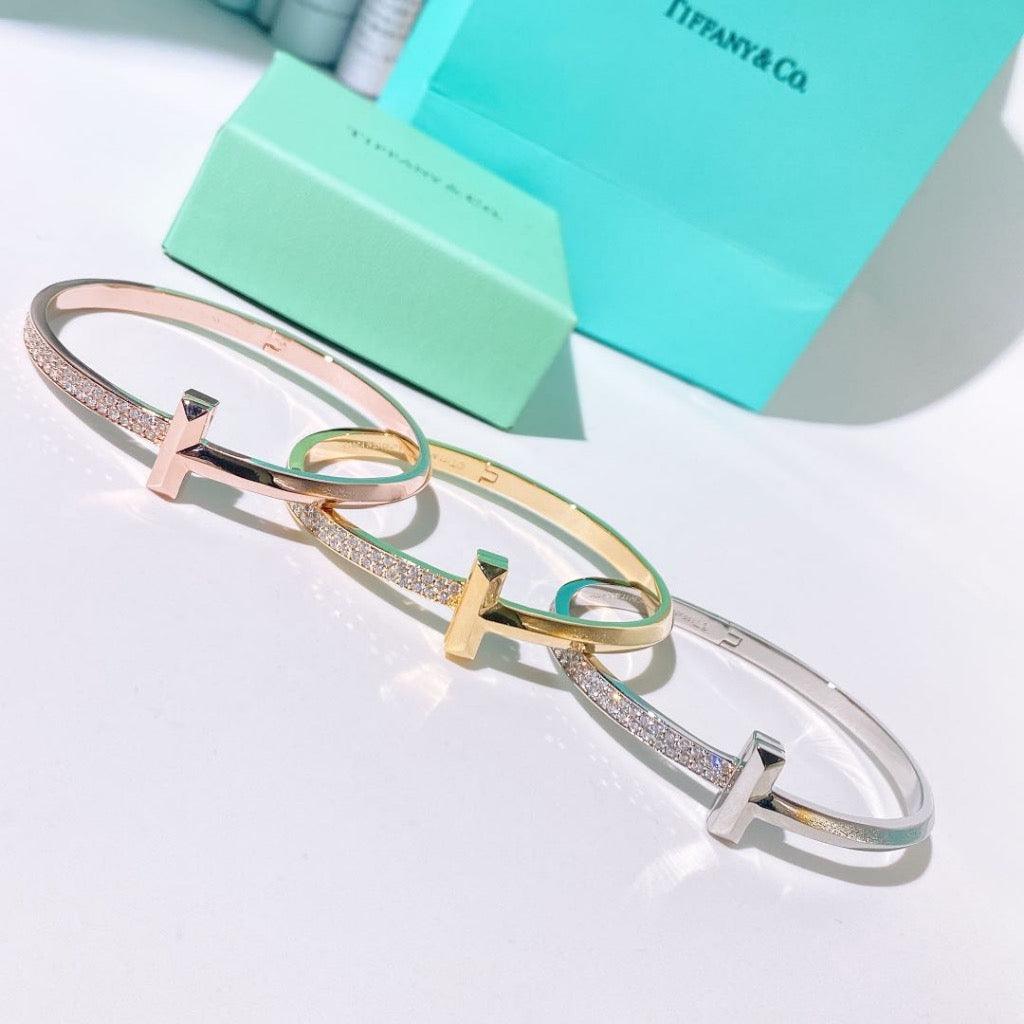 Tiffany&Co 18k gold plated Unisex Love Couple Hinged Style Bangle lock bracelets silver rose yellow gold 9 models with box fits 17cm-6.69inch✨ - buyonlinebehappy